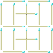 Remove the top and right squares, and make a ladder down the new middle.